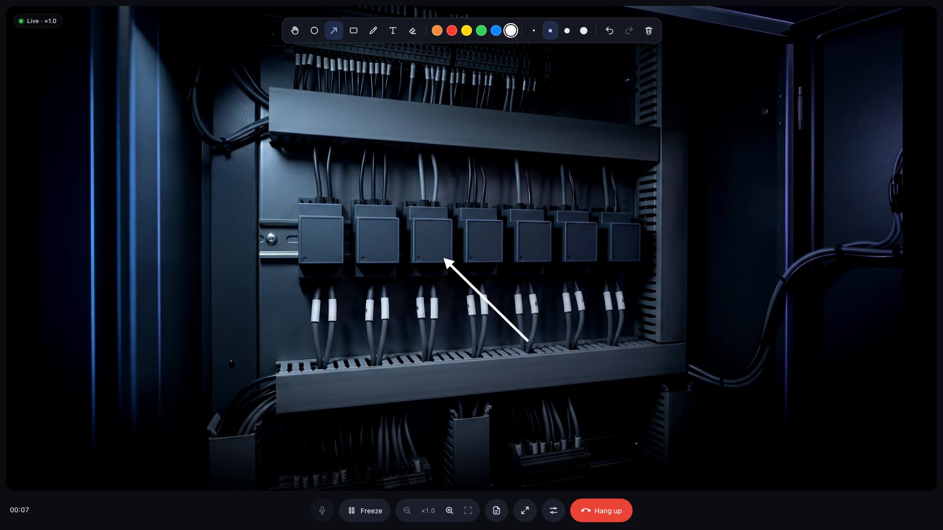 The Vizr console during a live session